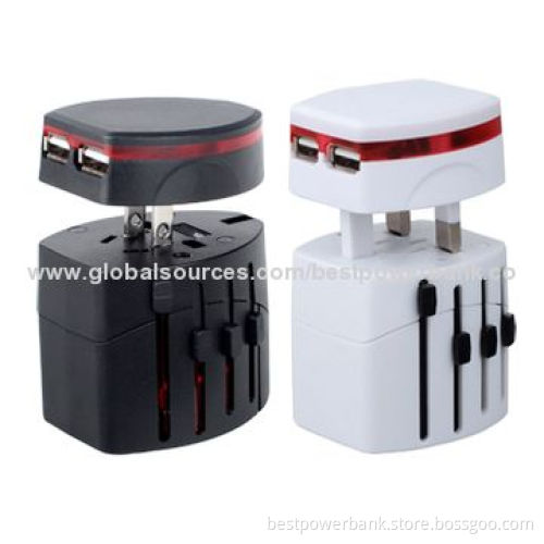 2,100mA Dual USB Ports Mobile Phone Universal Travel Adapters, Multi-plug UK/EU/AU/US Plugs
